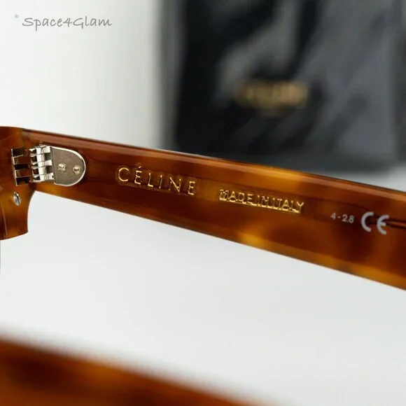 NEW Celine CL40059U 18N Shiny Rhodium Havana Green Women Cat  display picture 1